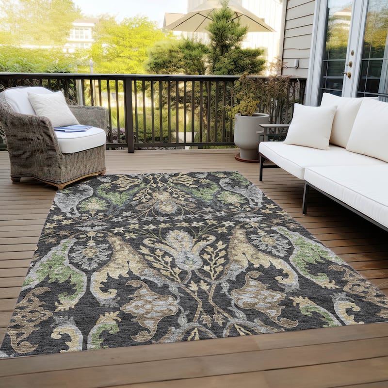 Machine Washable Indoor/ Outdoor Traditional Craftsman Chantille Rug