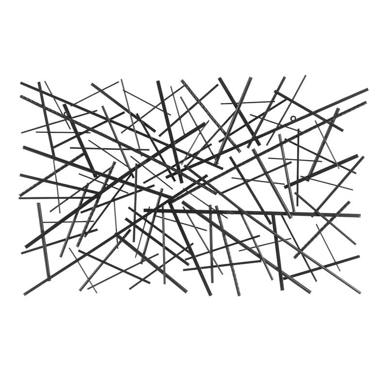 Metal Geometric Overlapping Lines Home Wall Decor - Dark Gray - Roche River Decor