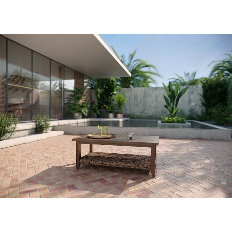 Winston Cayman Seagrass Weave Heritage Brown Coffee Table