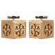 preview thumbnail 5 of 3, Snowflake Box Wooden Christmas Tealight Holders - 4.75" - Set of 2