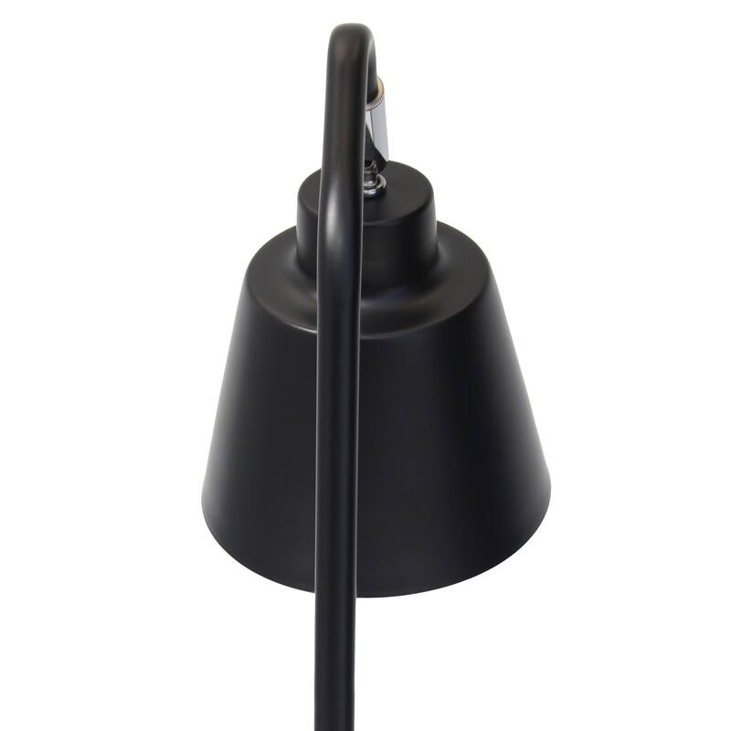Angled Arm Desk Lamp with Adjustable Cone Shade - 16" - Black
