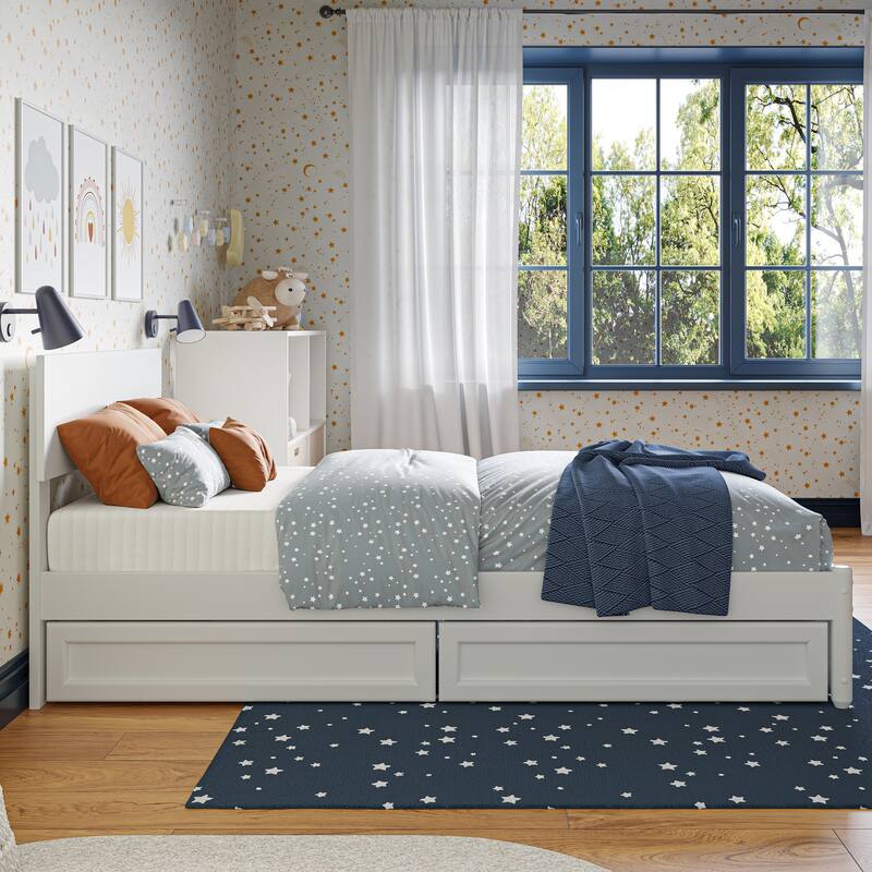 Wesley Platform Bed with Panel Footboard and Storage Drawers