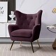 preview thumbnail 80 of 141, Eusebio Tufted Velvet Accent Chair with Wingback, Arms, and Metal Gold Legs for Living Room or Bedroom by HULALA HOME PURPLE