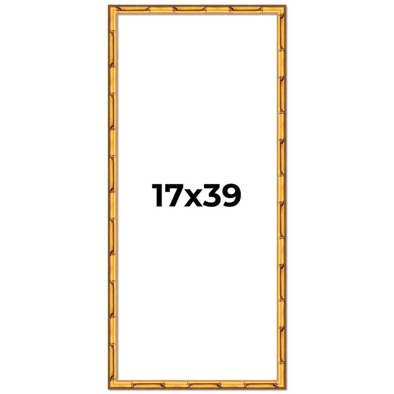17x39 Frame Gold Bamboo Picture Frame Modern Photo Frame Includes UV Acrylic Shatter Guard Front Acid Free Foam Backing Board