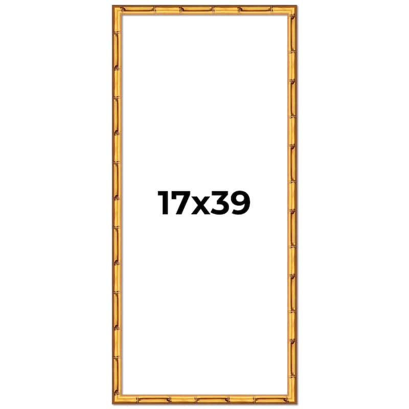 17x39 Frame Gold Bamboo Solid Wood Picture Frame | 1 Inch Moulding
