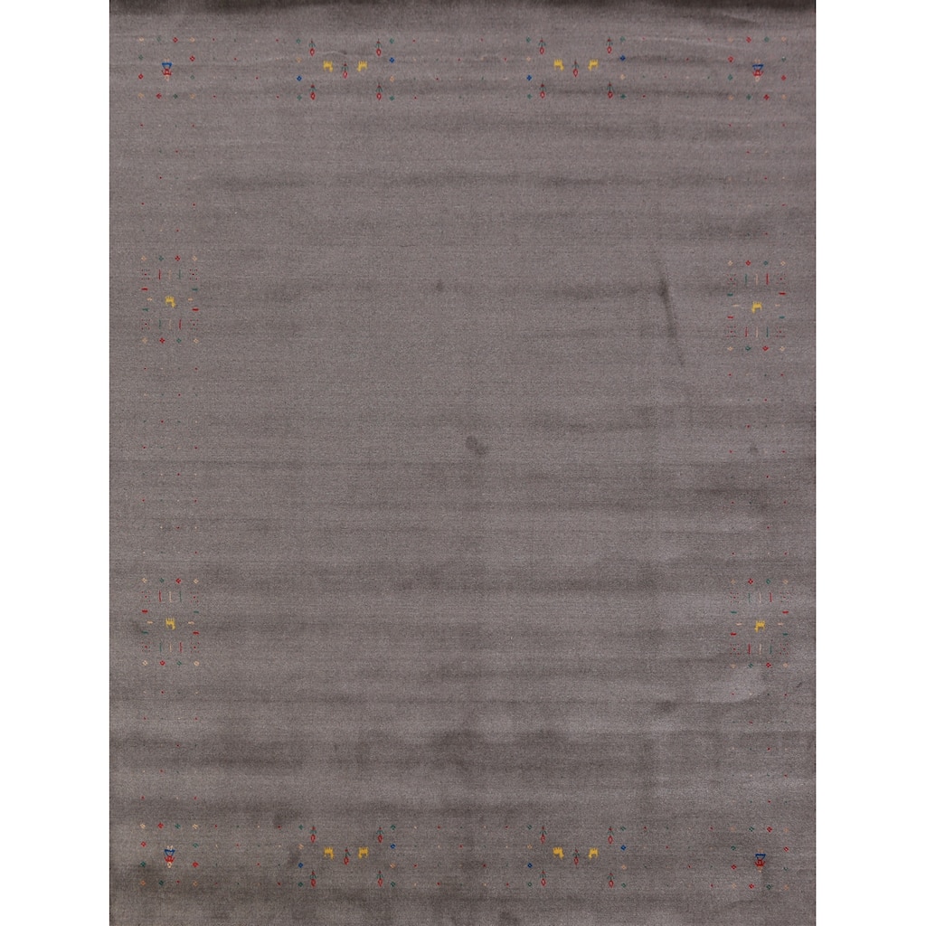 Hand Knotted Oriental 100% Wool Carpet Tribal Tribal Greys & Charcoal Gabbeh Area Rug - 10' 2'' X 8' 4''