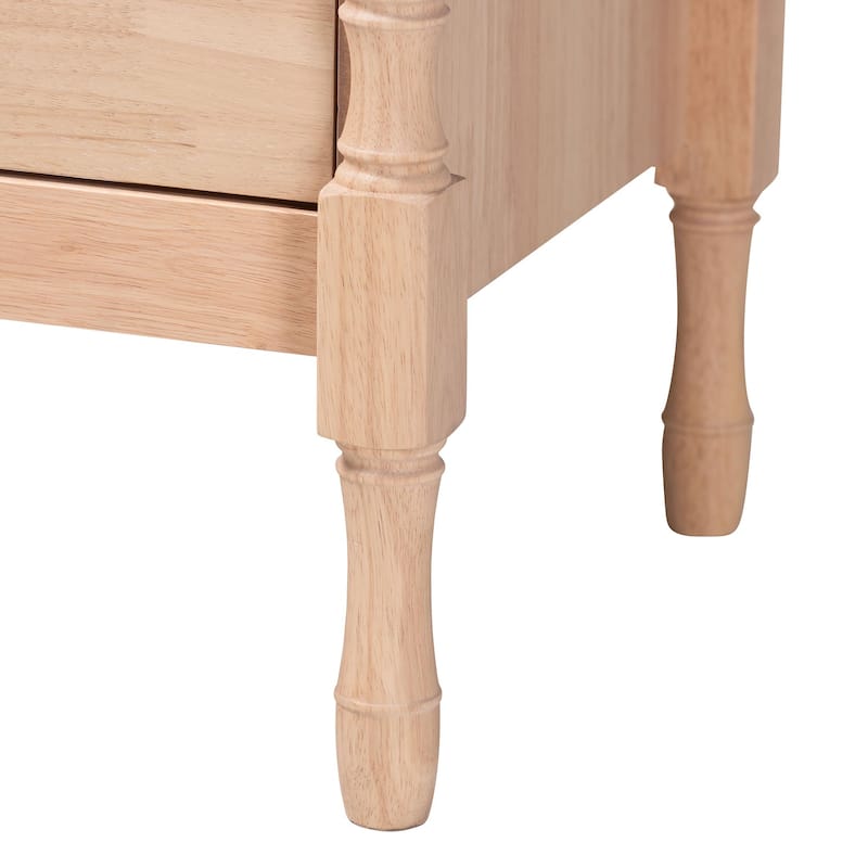 Laurent Bamboo-Style 4-Piece Bedroom Set - Spindle Platform Bed with Matching Dresser, Chest, and Nightstand, Queen