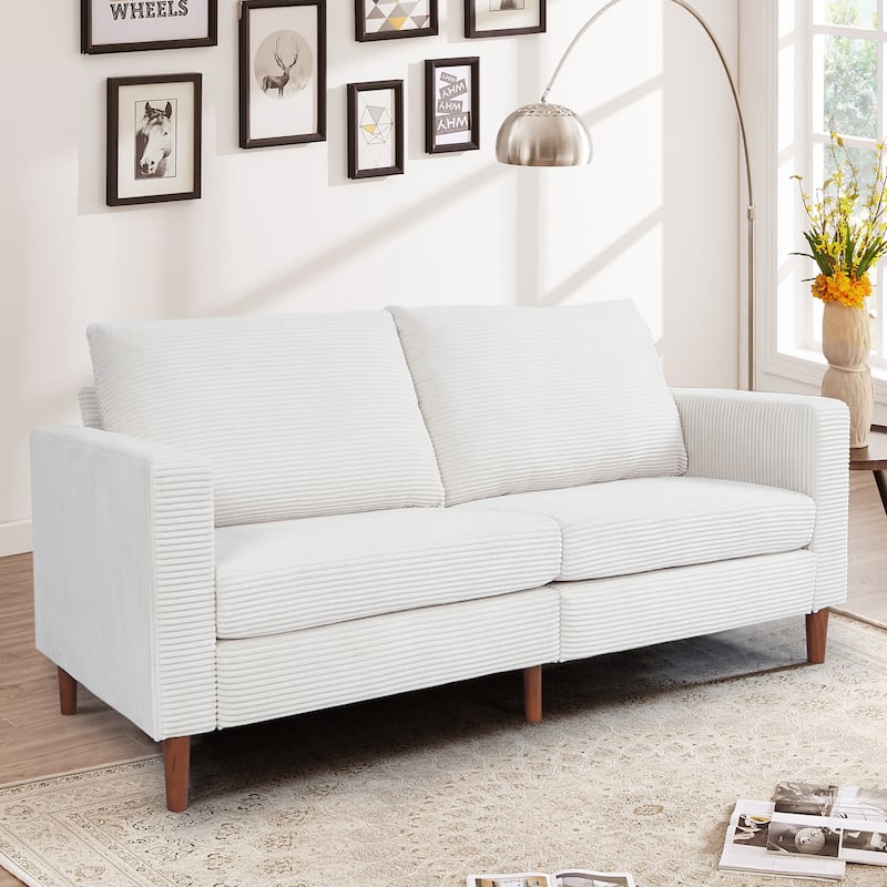 Chic 83 in. Chenille Convertible Futon Sofa Bed, Loveseat Sofa with Square Arm for Living Space
