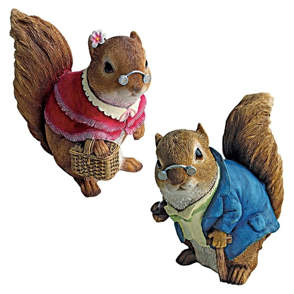 Design Toscano Grandmother and Grandfather Squirrel Statues Set of Two