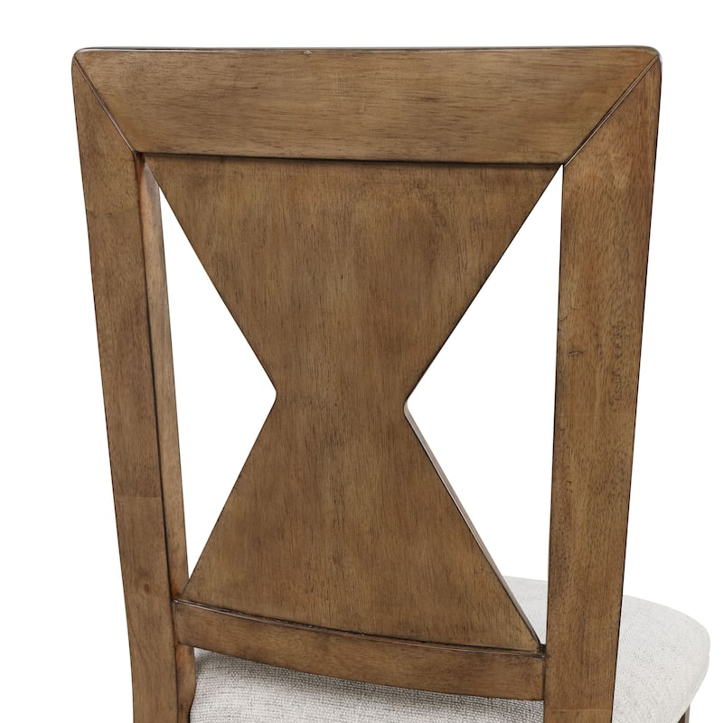 Furniture of America Yanse Farmhouse 7-Piece Rustic Oak Wood Dining Table Set