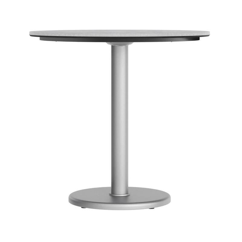 Commercial All-Weather HPL Tabletop with Round Base