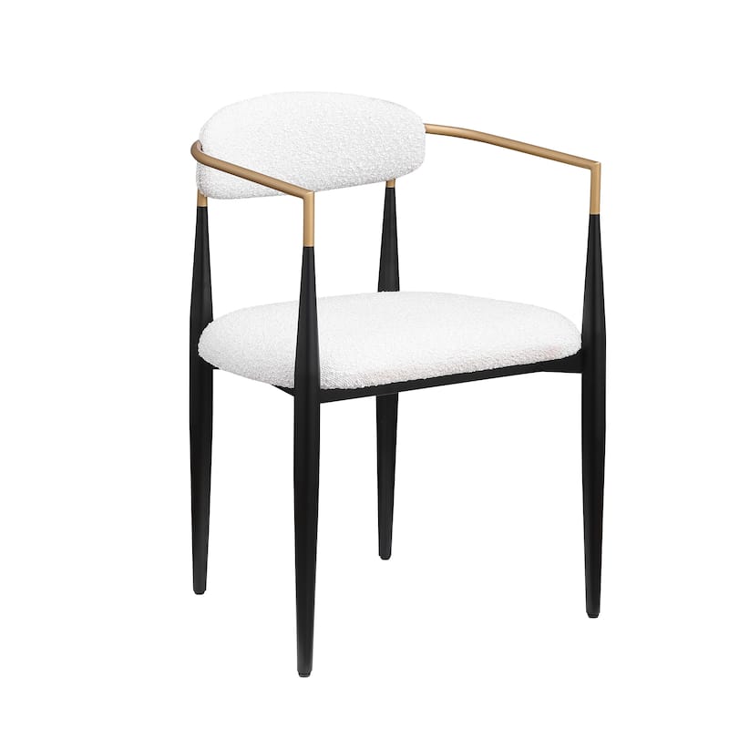 Morden Fort Modern Boucle Dining Chairs Velvet Armchair Set of 2