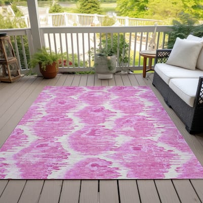 Machine Washable Indoor/ Outdoor Chantille Contemporary Abstract Rug