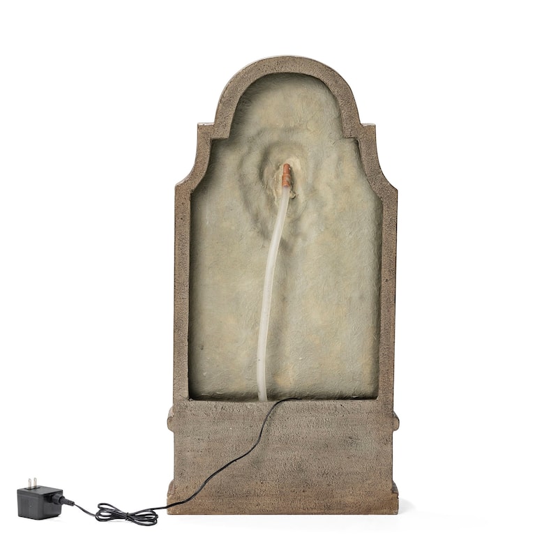 Glitzhome 31.75"H Oversized 3-Tier Lion Head LED Outdoor Floor Fountain