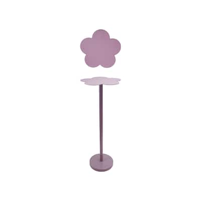 Metal Flower Shaped Martini Table, Lavender Color - 11.0"L x 10.6"W x 28.0"H