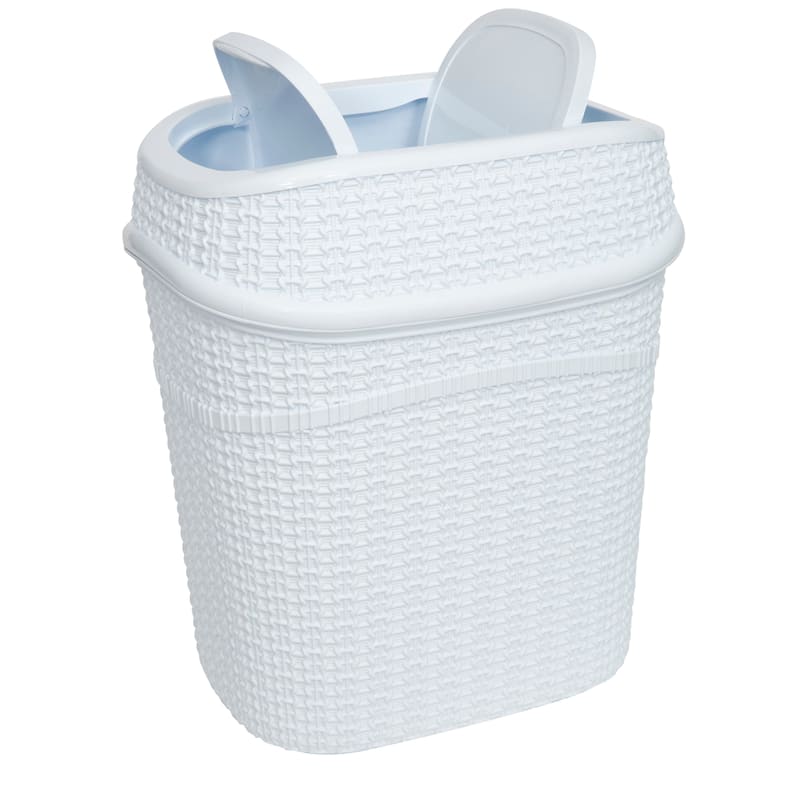 Bath Bliss 2 Pack 9.5 Liter Sailor Knot Swing Top Waste Bin