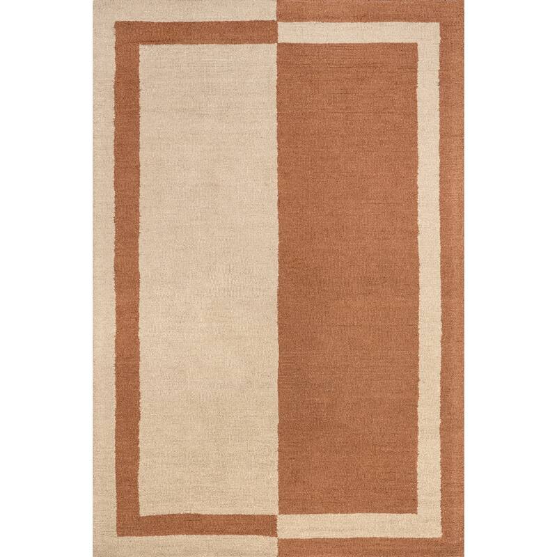 Gino Two-Tone Bordered Wool Area Rug