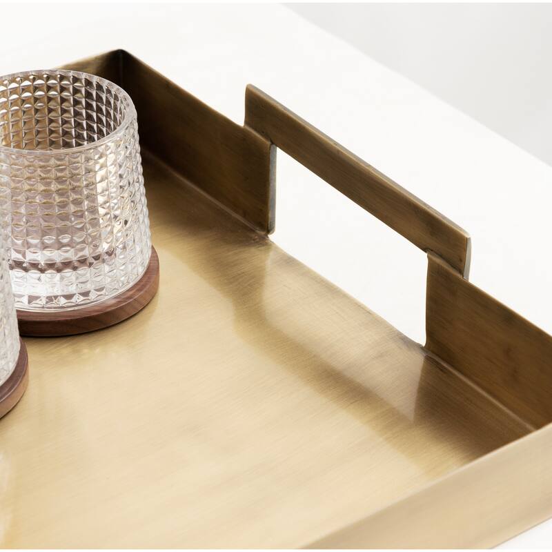 Kate and Laurel Myo Metal Rectangle Tray