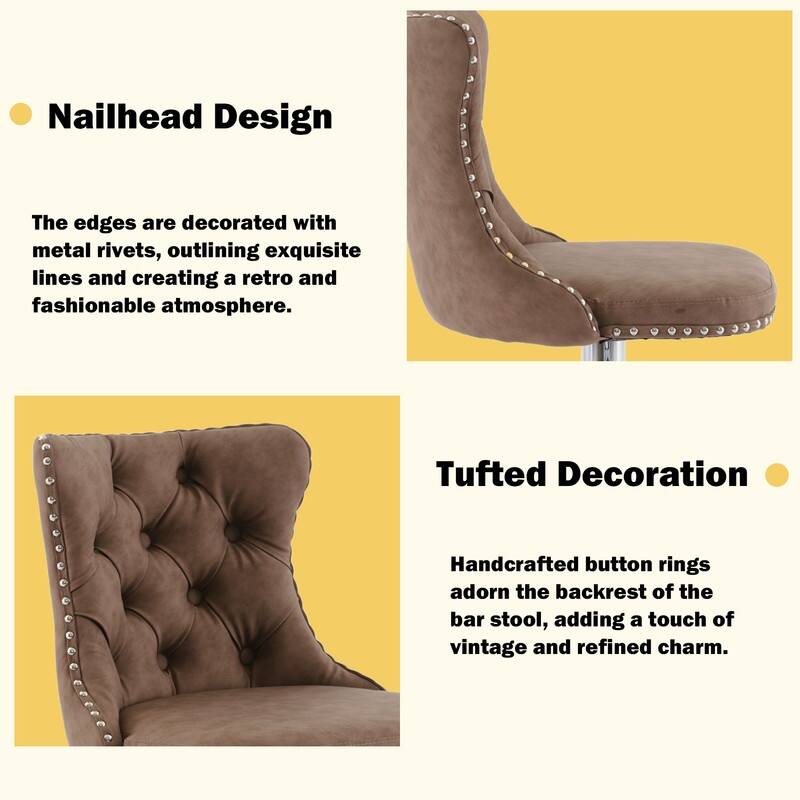 Swivel Foam Barstools Adjusatble Seat Set of 4