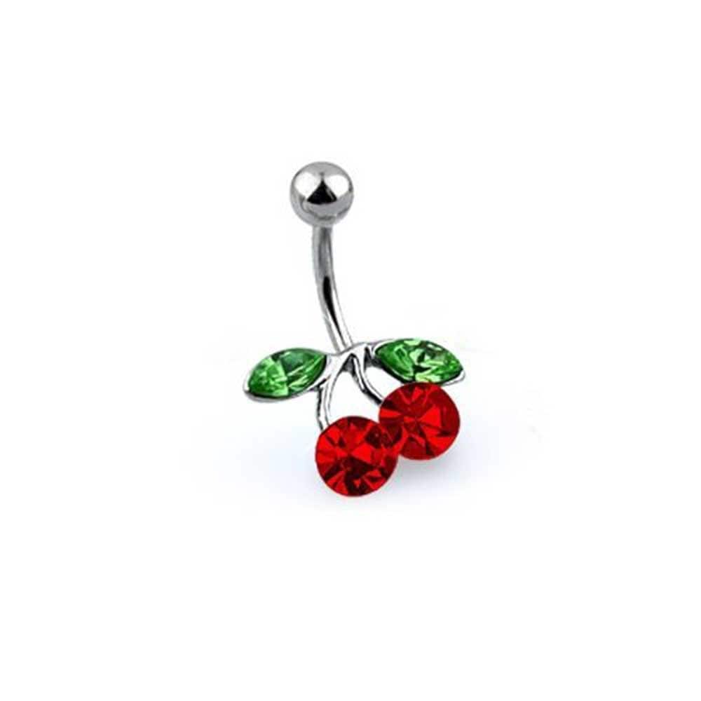 Cherry Belly Button Ring Acrylic 14g Surgical Steel