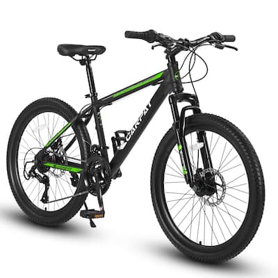 26-Inch Mountain Bike with Shimano 21 Speeds, Mechanical Disc Brakes, Steel Frame, and Suspension for Adults & Teenagers