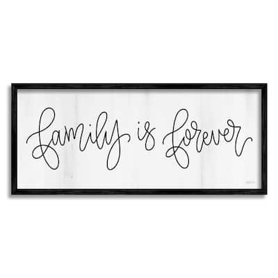 Stupell Family Is Forever Phrase Rustic Pattern Sign Framed Wall Art - White