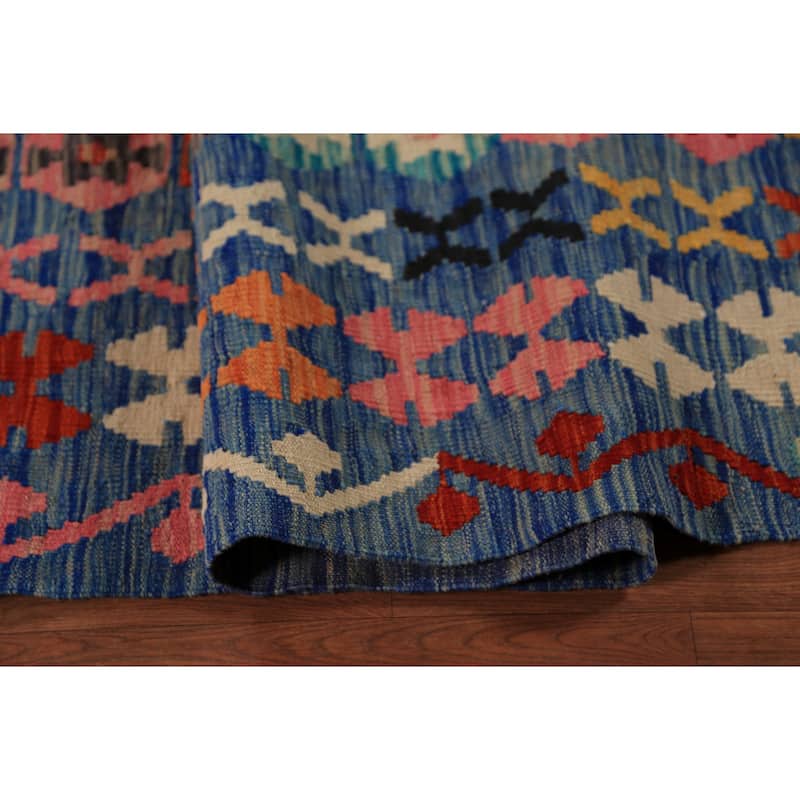 Reversable Kilim Oriental Area Rug Flatweave Wool Carpet - 10'2"x 12'11"