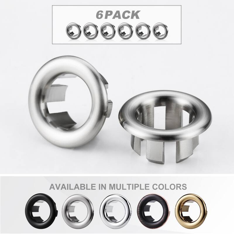 WOWOW 1.2 in. Sink Basin Trim Overflow Cover (6-Pack)