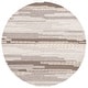 preview thumbnail 4 of 6, Martha Stewart by SAFAVIEH Michi Rustic Stripe Wool Rug 6' Round - Natural/Beige - Round