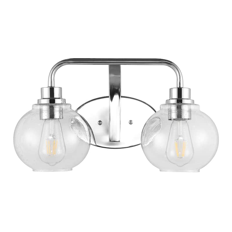 Staunton Iron/Seeded Glass Cottage Rustic LED Vanity Light, by JONATHAN Y