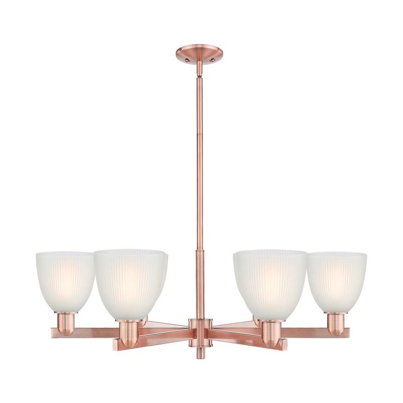 Innovations Lighting Endless Possibilities Arcadia - Castile - 6 Light 36" Stem Hung Chandelier - Antique Copper/White