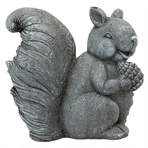 15" Smiling Indoor/Outdoor Garden Squirrel Statue - N/A