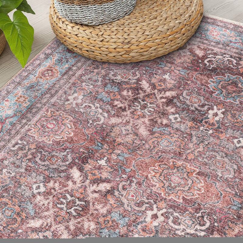 World Rug Gallery Transitional Distressed Vintage Machine Washable Area Rug