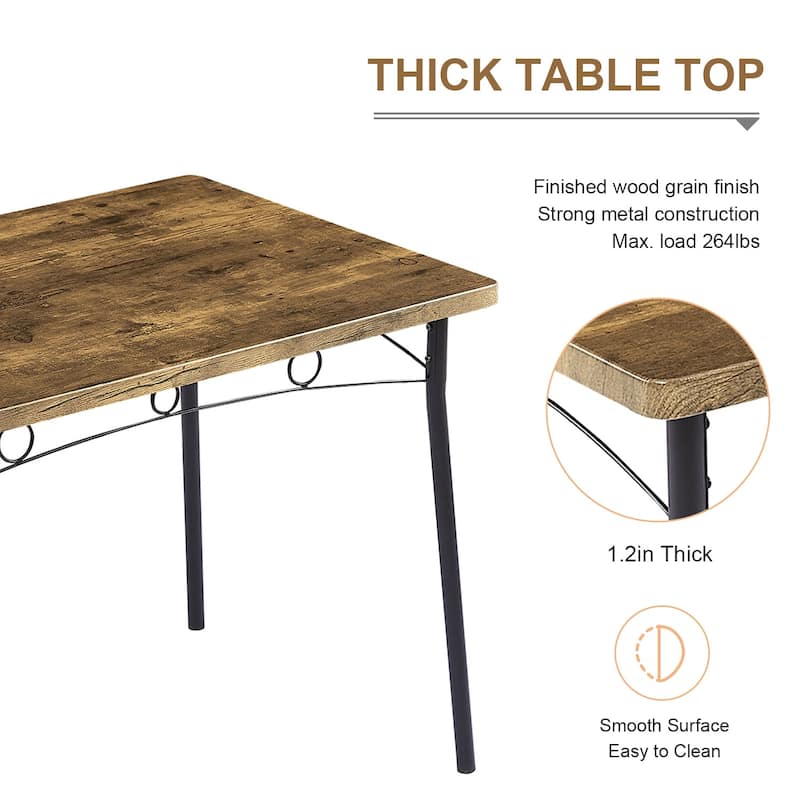 Javlergo 5 Piece Dining Table Set, Kitchen Wood Table and Chairs for 4, Dining Room Sets