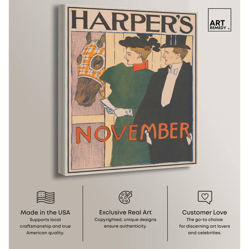 Harpers November 1895 Canvas by Art Remedy