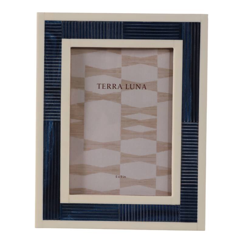 Decorative Round Marble Sculpture Statue - 10", White & Black