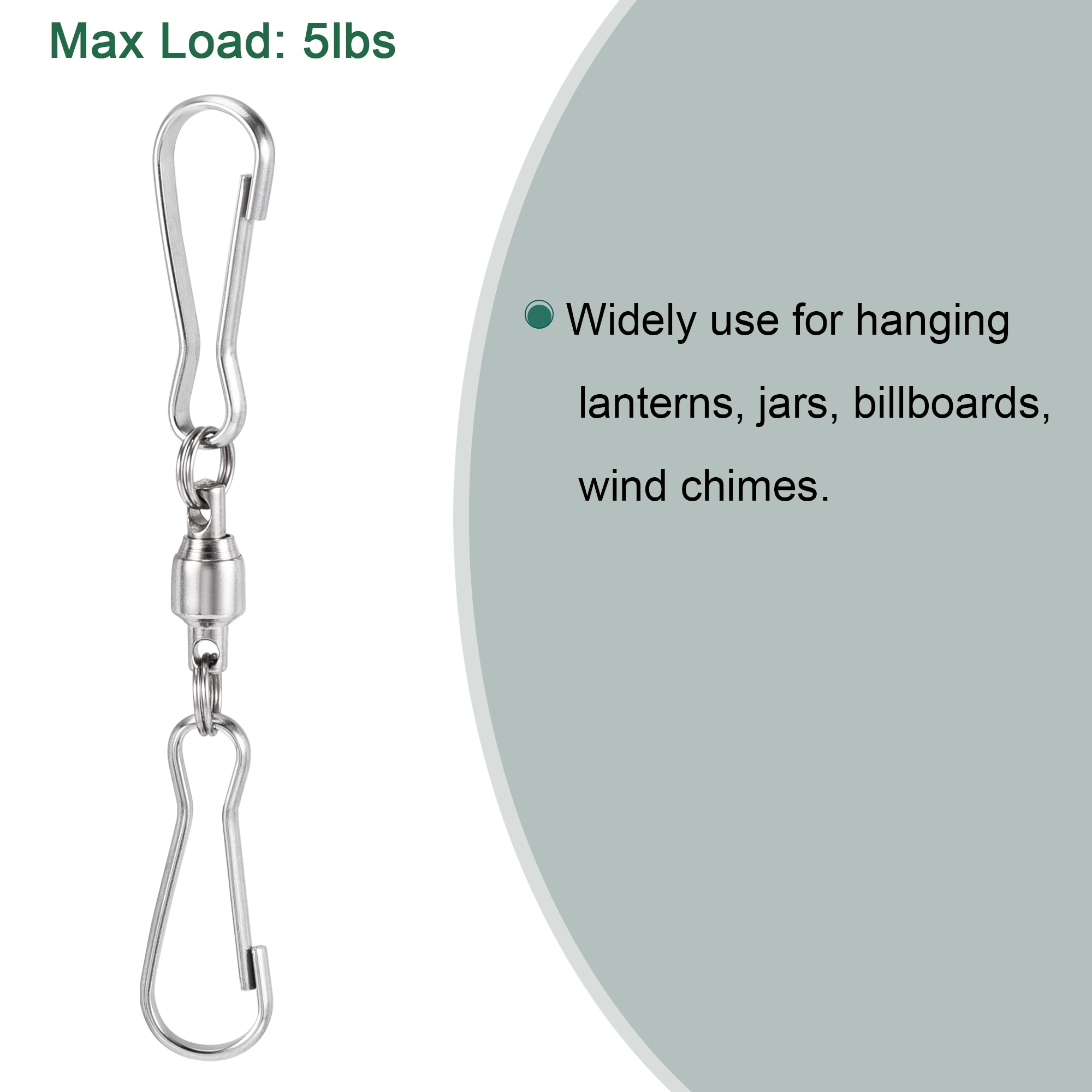 Dual Swivel Clips 6.5cm 360 Degree Rotating Hanging Stainless Steel 20pcs -  Silver Tone - Bed Bath & Beyond - 37559655