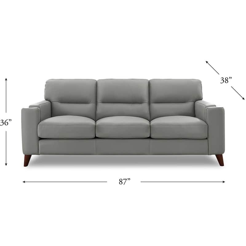 Hydeline Elm Top Grain Leather Sofa With Feather, Memory Foam and Springs