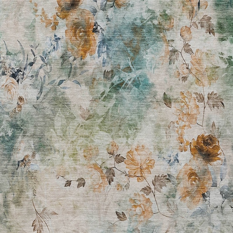 HomeRoots Floral Transitional Rectangle Outdoor Rug