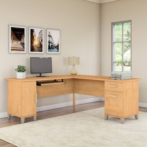 Bush Furniture Somerset 72W L Shaped Desk in Ash Gray