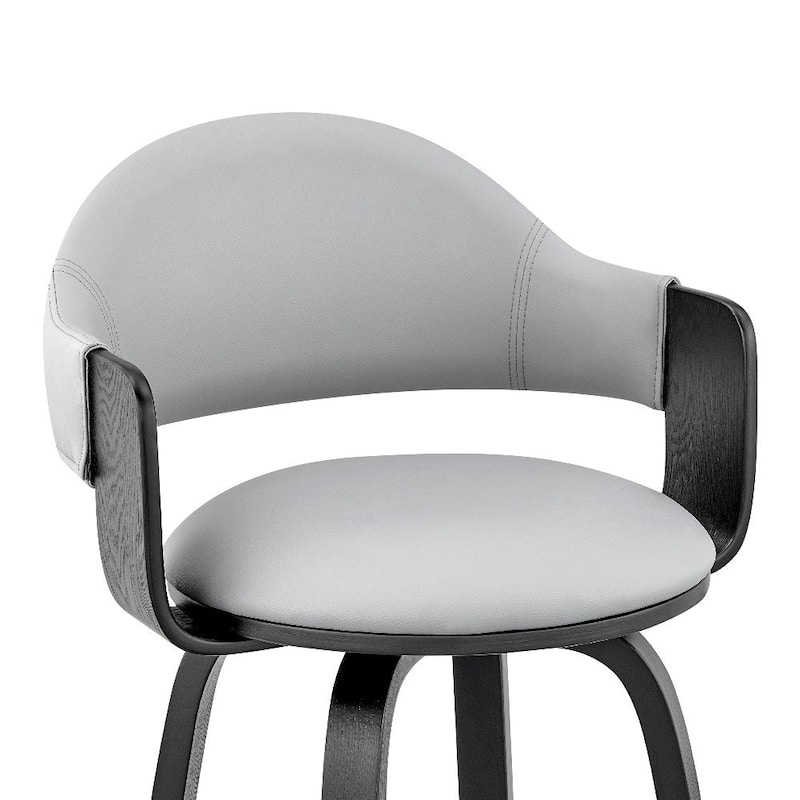 26 Inch Leatherette Barstool with Curved Back - 20 L x 20 W x 36 H Inches