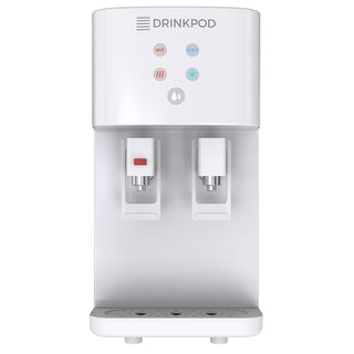 Drinkpod 2000 Series Bottleless Hot & Cold Water Cooler Dispenser. 4 Filters, Installation Kit and Cafe Connect (White)