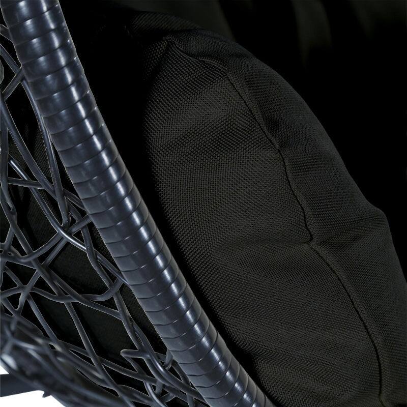 2-Person Outdoor Hanging Egg Chair with Teardrop Frame, Weather-Resistant Cotton Cushioned Seat for Patio and Indoor Use