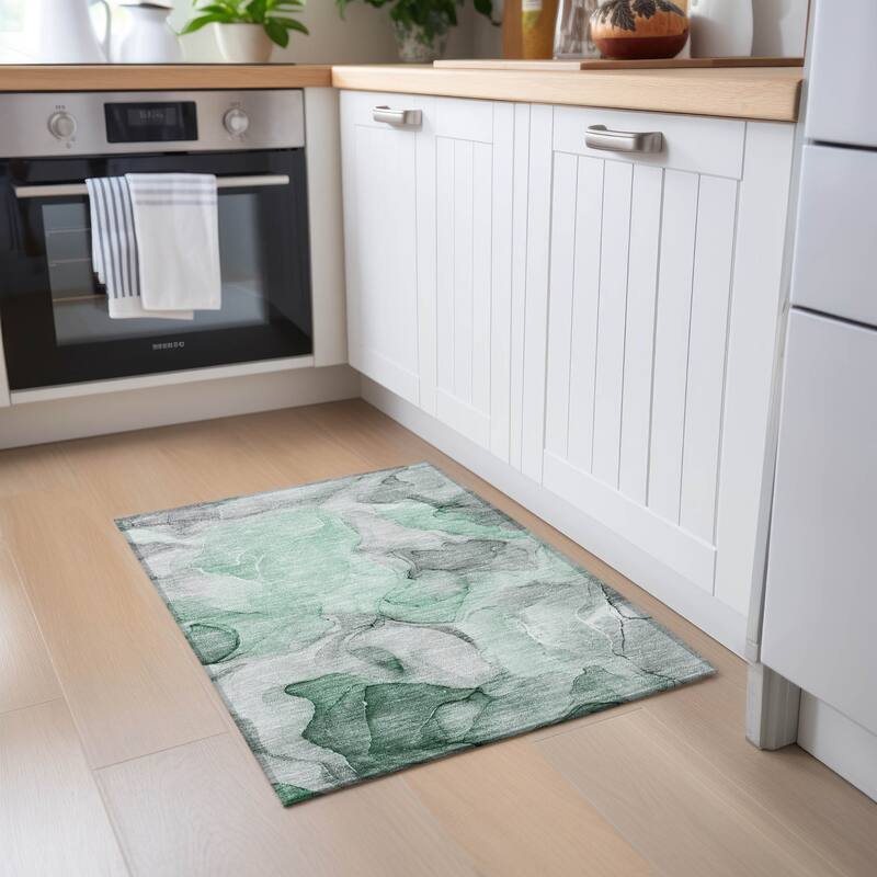 Allus Artistic Abstract Weather Resistant Classic Meets Modern Outdoor Rug