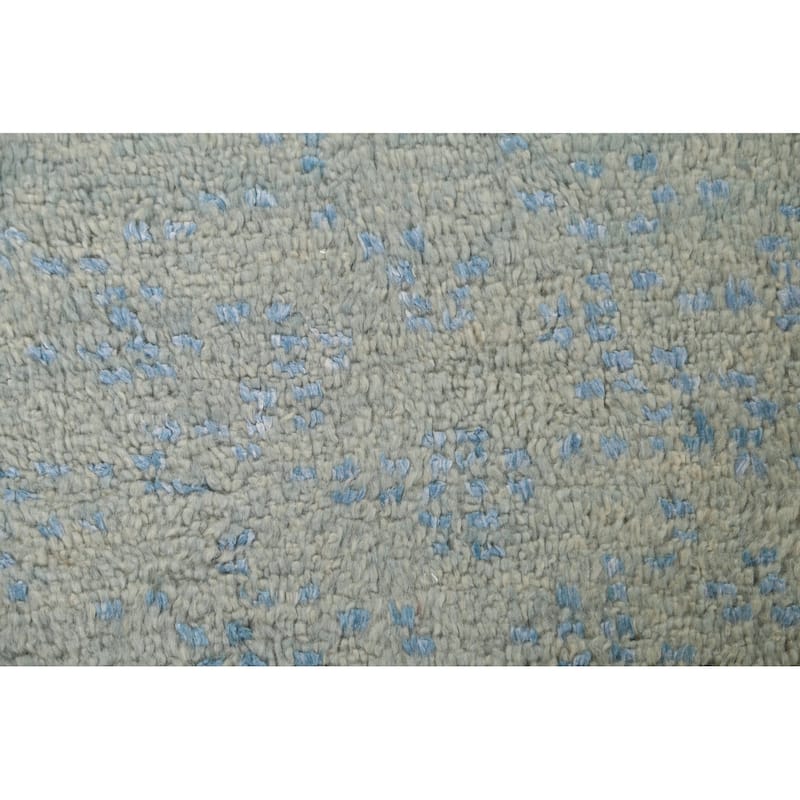 Gray/ Blue Moroccan Area Rug Hand-knotted Wool Carpet - 5'4" x 7'11"