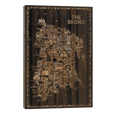 Glam New York Collection-Bronx Print On Wood by Rafael Esquer - Multi-Color