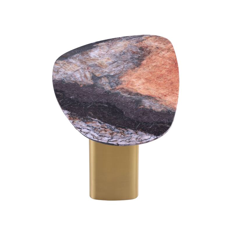 Furniture of America Luvien Modern Multi-Color Sintered Stone Top Coffee Table with Gold Legs