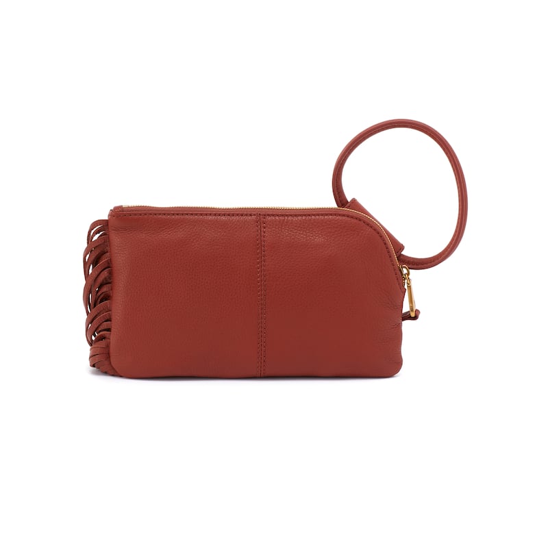 HOBO Sable Fringed Leather Wristlet Clutch