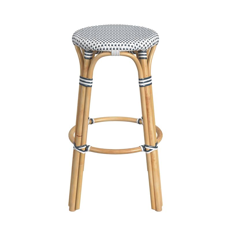 Tobias Rattan Round Bar Stool