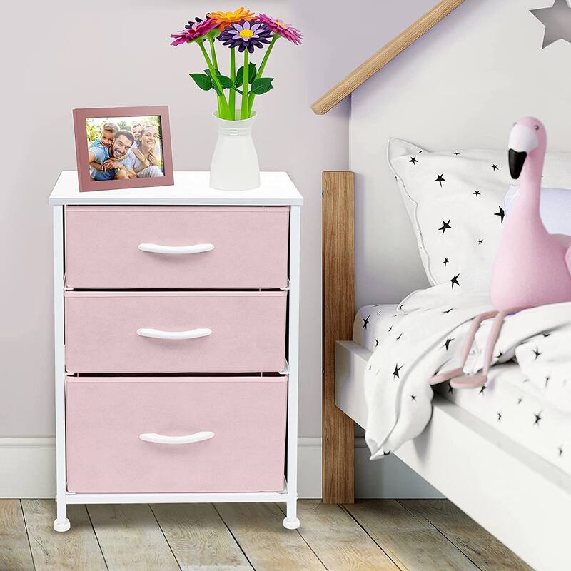 Sorbus 3 Drawer Display Nightstand